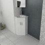 Anya White Corner 400mm Basin Vanity Unit with Basin