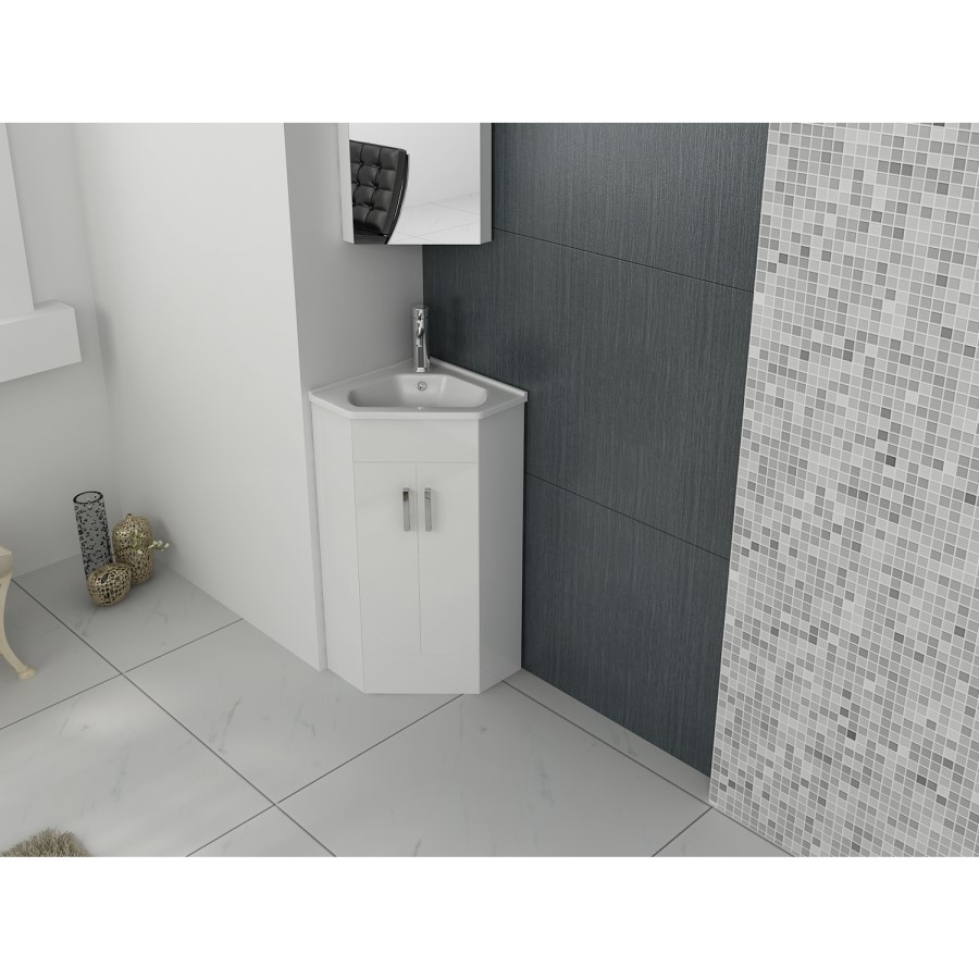Anya White Corner 400mm Basin Vanity Unit with Basin