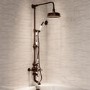 Brushed Bronze Traditional Thermostatic Bath Mixer Shower Set with Bath Filler Spout - Slide Rail Kit & Hand Shower - Camden