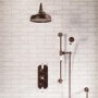 Brushed Bronze 2 Outlet Thermostatic Mixer Shower Set with Hand Shower & Slide Rail Kit - Cambridge