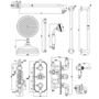 Brushed Bronze 2 Outlet Thermostatic Mixer Shower Set with Hand Shower & Slide Rail Kit - Cambridge