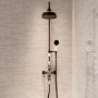 Brushed Bronze Traditional Thermostatic Mixer Shower Set with Slide Rail Kit & Hand Shower - Camden