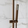 Brushed Bronze Thermostatic Bar Mixer Shower Set with Slide Rail Kit & Pencil Hand Shower - Arissa