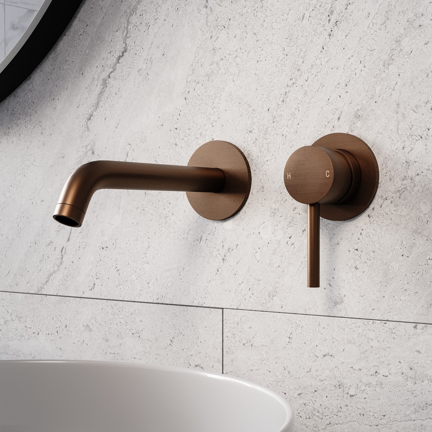 Arissa Bronze Brushed Wall Mounted Basin Mixer Tap