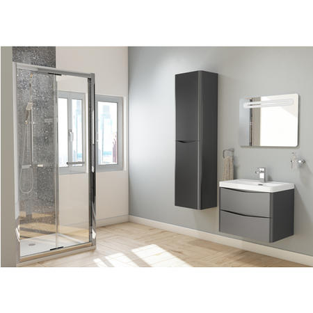 Black Wall Hung Bathroom Vanity Unit & Basin - W900 x H500mm - Oakland