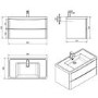 Black Wall Hung Bathroom Vanity Unit & Basin - W900 x H500mm - Oakland
