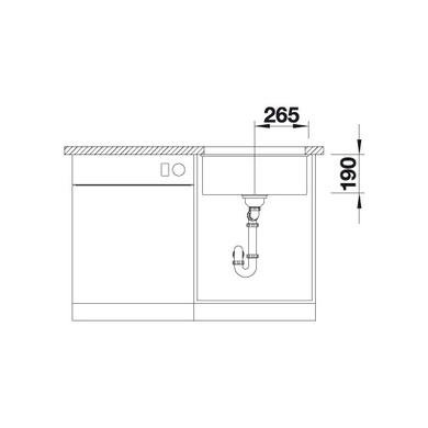 GRADE A1 - Box Opened Blanco Subline 500 U Silgranit Puradur Ii Single Bowl Anthracite Composite Kitchen Sink
