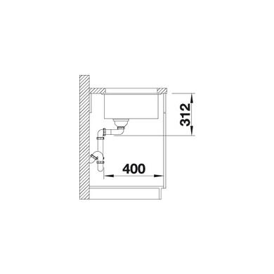 GRADE A1 - Box Opened Blanco Subline 500 U Silgranit Puradur Ii Single Bowl Anthracite Composite Kitchen Sink