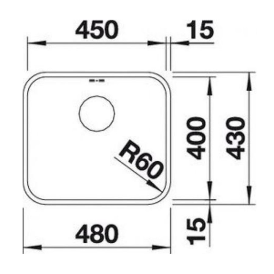Blanco Supra 450-U Single Bowl Undermount Chrome Stainless Steel Kitchen Sink