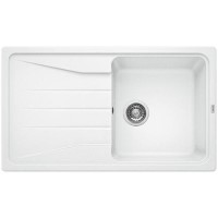 Single Bowl White Composite Kitchen Sink with 500mm Reversible Drainer - Blanco Sona