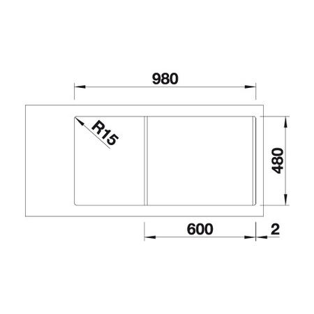 GRADE A1 - Box Opened Blanco Sona Single Bowl Anthracite Composite Kitchen Sink with Reversible Drainer