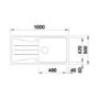 GRADE A1 - Box Opened Blanco Sona Single Bowl Anthracite Composite Kitchen Sink with Reversible Drainer