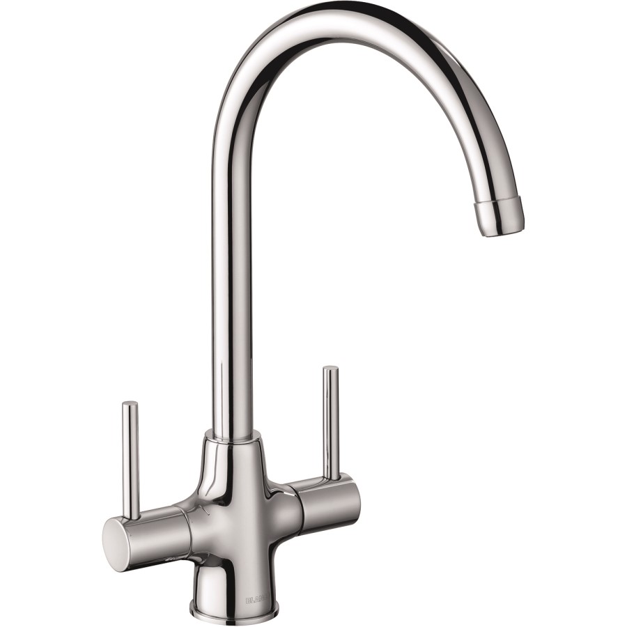 Blanco Chrome Twin Lever Mode Kitchen Mixer Tap