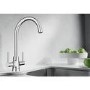 Blanco Chrome Twin Lever Mode Kitchen Mixer Tap