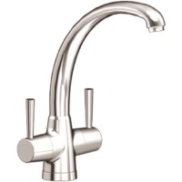 Blanco Chrome Twin Lever Mixer Kitchen Tap - Cleo II