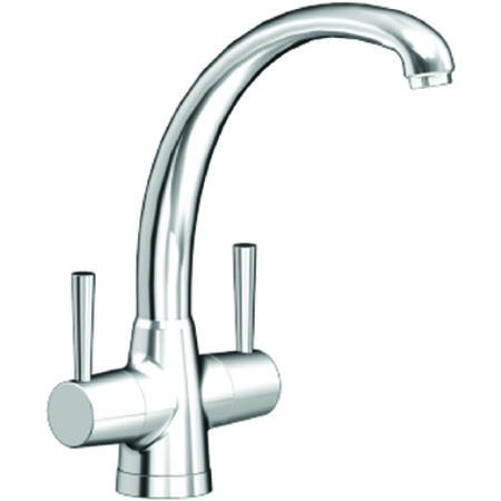 Blanco Chrome Twin Lever Mixer Kitchen Tap - Cleo II
