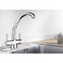 Blanco Chrome Twin Lever Mixer Kitchen Tap - Cleo II