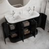 1200mm Black Curved Freestanding Double Vanity Unit with Basin - Bowland