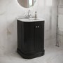 600mm Black Curved Freestanding Vanity Unit with Basin - Bowland