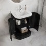 600mm Black Curved Freestanding Vanity Unit with Basin - Bowland