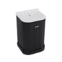 600mm Black Curved Freestanding Vanity Unit with Basin - Bowland 