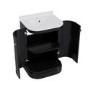 600mm Black Curved Freestanding Vanity Unit with Basin - Bowland 
