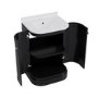 600mm Black Curved Freestanding Vanity Unit with Basin - Bowland