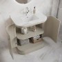 800mm Beige Curved Freestanding Vanity Unit with Basin - Bowland