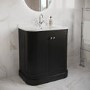 800mm Black Curved Freestanding Vanity Unit with Basin - Bowland 