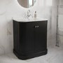 800mm Black Curved Freestanding Vanity Unit with Basin - Bowland