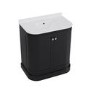 800mm Black Curved Freestanding Vanity Unit with Basin - Bowland