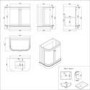 800mm Black Curved Freestanding Vanity Unit with Basin - Bowland
