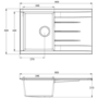 Single Bowl Grey Composite Kitchen Sink with Reversible Drainer- Rocklite Breadon