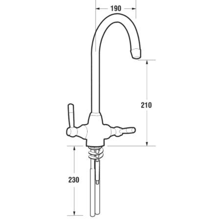 Reginox Chrome Twin Lever Kitchen Mixer Tap - Brooklyn