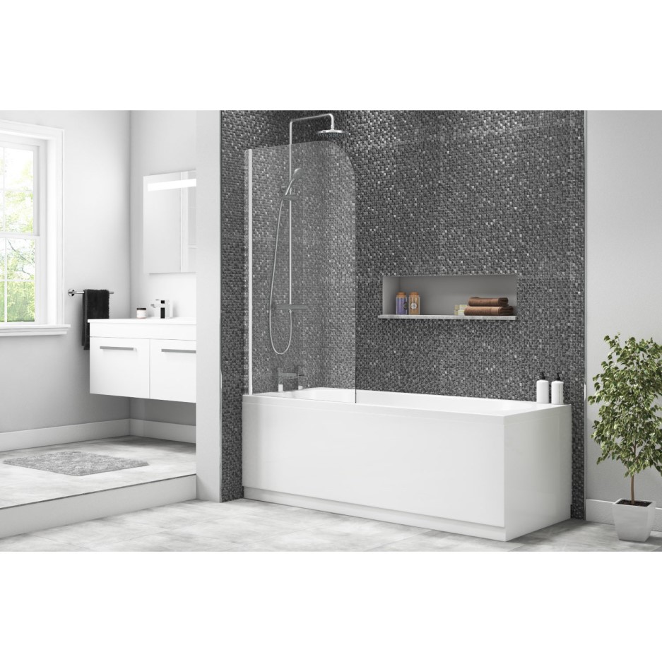 Taylor & Moore Half Frame Curved Corner Bath Screen 1400 x 800mm