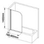 Curved Bath Shower Screen 800 x 1400mm