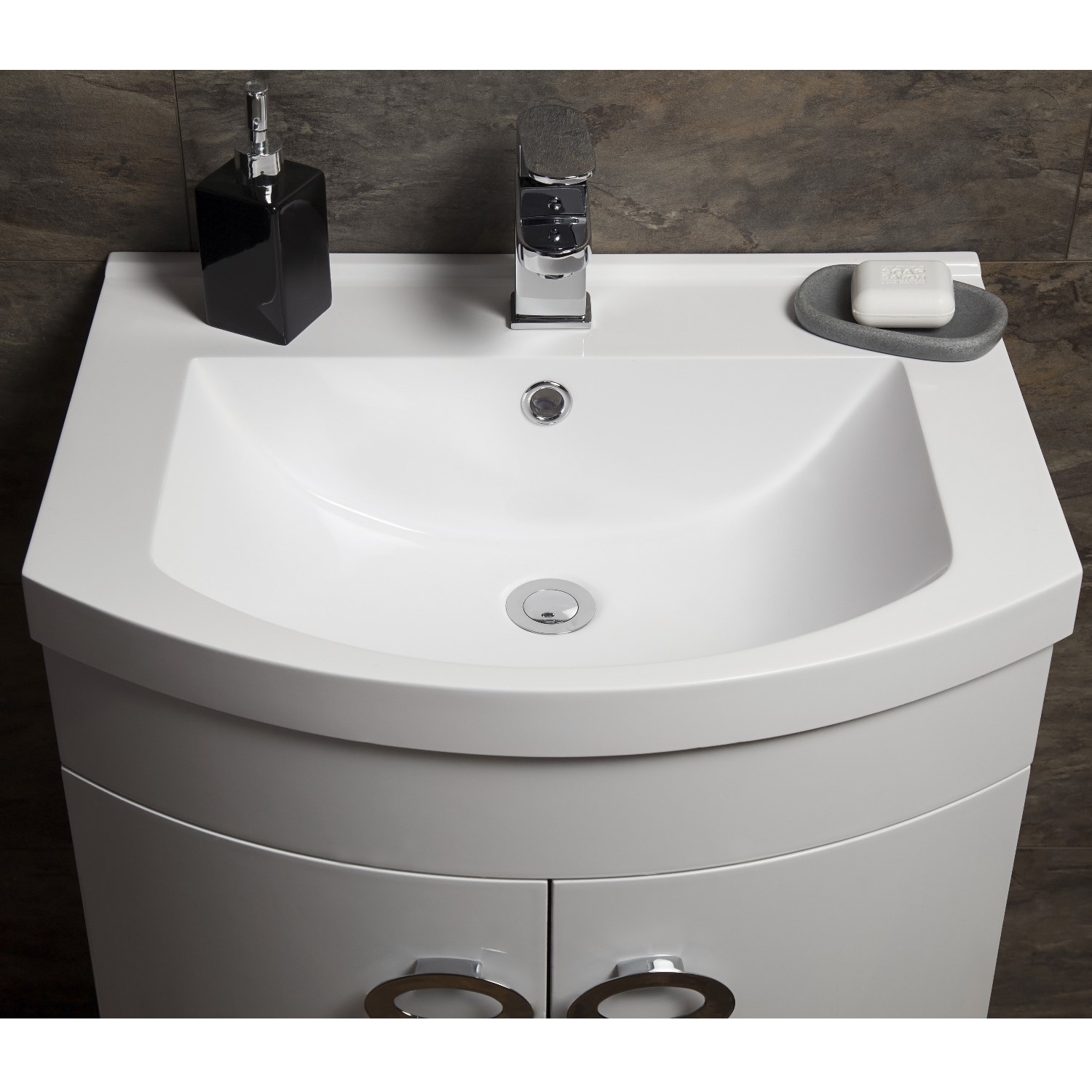 Curved White Bathroom Vanity Unit, Curved White Bathroom Vanity Unit