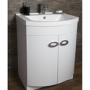 GRADE A2 - Curved White Bathroom Vanity Unit & Basin - W600mm