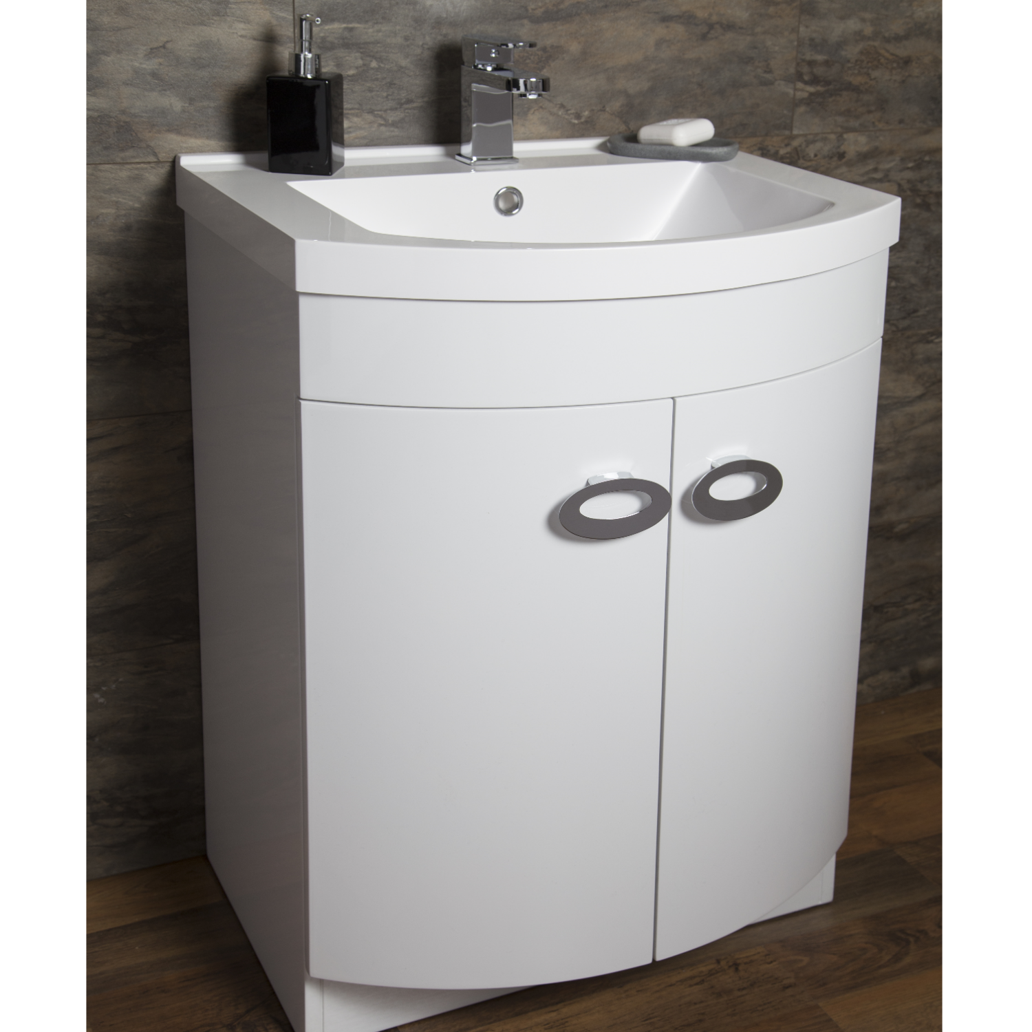 Curved White Bathroom Vanity Unit Basin W600mm Better Bathrooms Curved White Bathroom Vanity Unit Basin W600mm Better Bathrooms