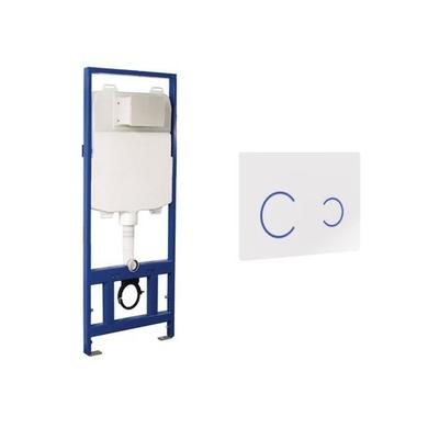 ONLY OPENED - Wall Hung Smart Bidet Round Toilet with 1160mm Frame Cistern and White Sensor Flush Plate - Purificare
