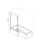 L Shaped Shower Bath with Front Panel & Chrome Bath Screen, Right Hand 1700 x 850mm - Lomax