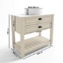 Grade A2 - 850mm Beige Traditional Freestanding Vanity Unit with Basin and Black Handles - Kentmere