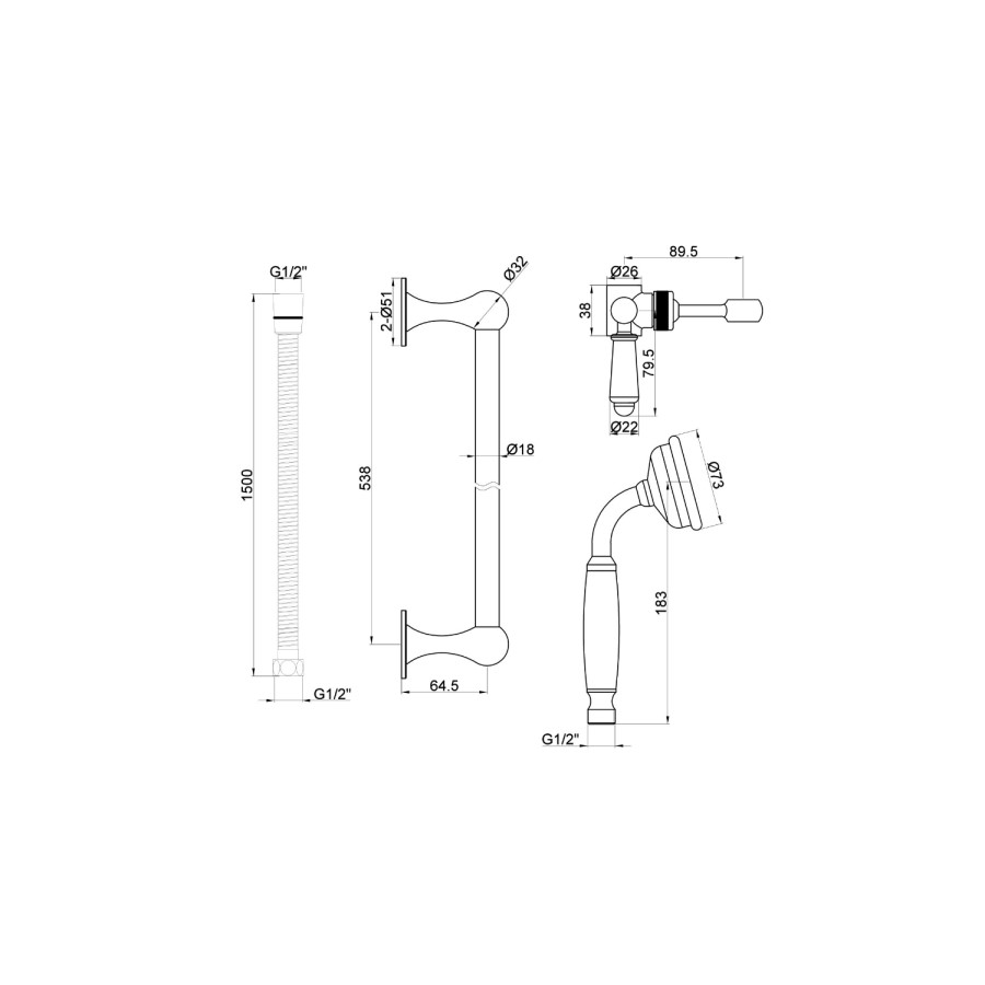 Grade A1 - Chrome Dual Outlet Wall Mounted Thermostatic Mixer Shower with Hand Shower - Camden