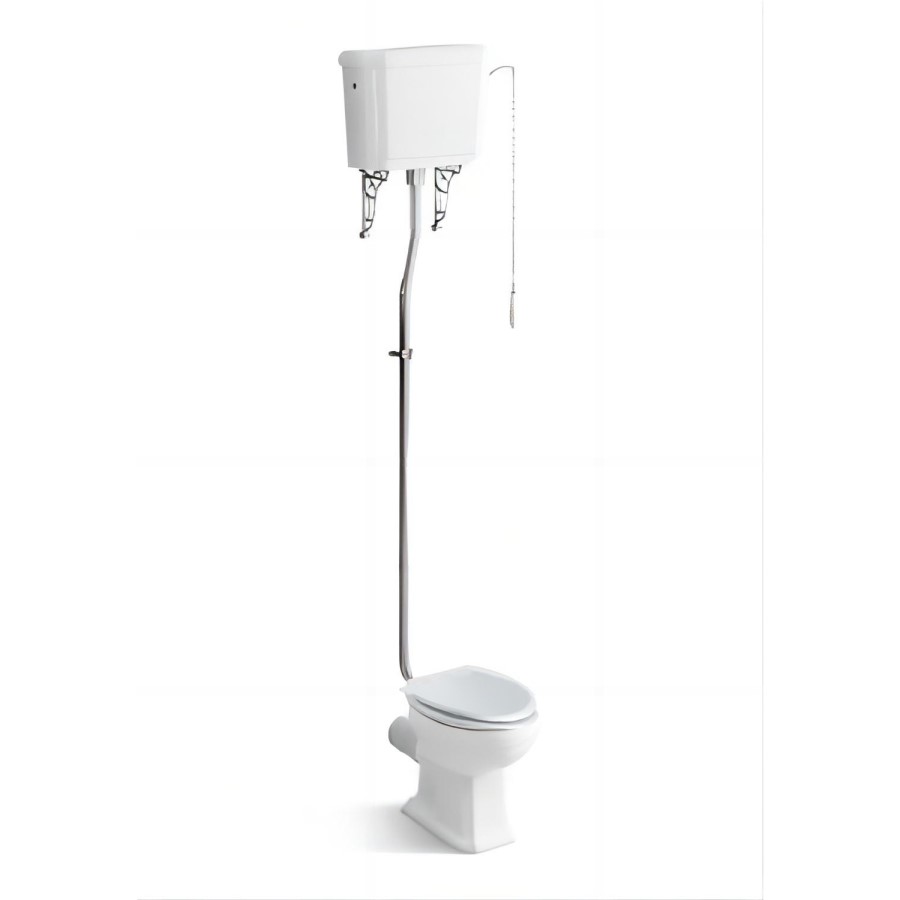 Traditional High Level Short Projection Toilet with Wooden Soft Close Seat - Park Royal