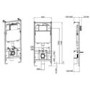 Concealed Cistern with 1170mm Wall Hung Toilet Frame and Chrome Mechanical Flush Plate - Zana
