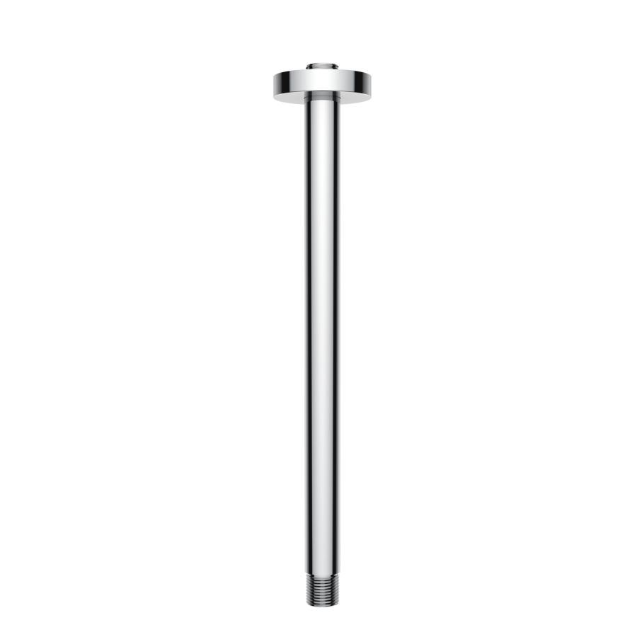 250mm Chrome Ultra Slim Round Rainfall Shower Head with Ceiling Arm