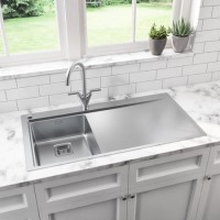 Single Bowl Inset Chrome Stainless Steel Kitchen Sink with Right Hand Drainer - Taylor & Moore Oakley Single Bowl Inset Chrome Stainless Steel Kitchen Sink with Right Hand Drainer - Taylor & Moore Oakley