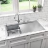 Single Bowl Chrome Stainless Steel Kitchen Sink with Right Hand Drainer - Taylor &amp; Moore Oakley