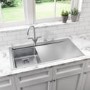 Single Bowl Inset Chrome Stainless Steel Kitchen Sink with Right Hand Drainer - Taylor & Moore Oakley