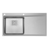 Single Bowl Chrome Stainless Steel Kitchen Sink with Right Hand Drainer - Taylor &amp; Moore Oakley